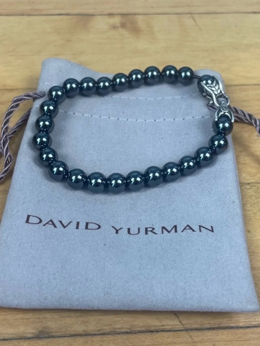 Authentic David Yurman Men’s Beaded Bracelet Hematite 8